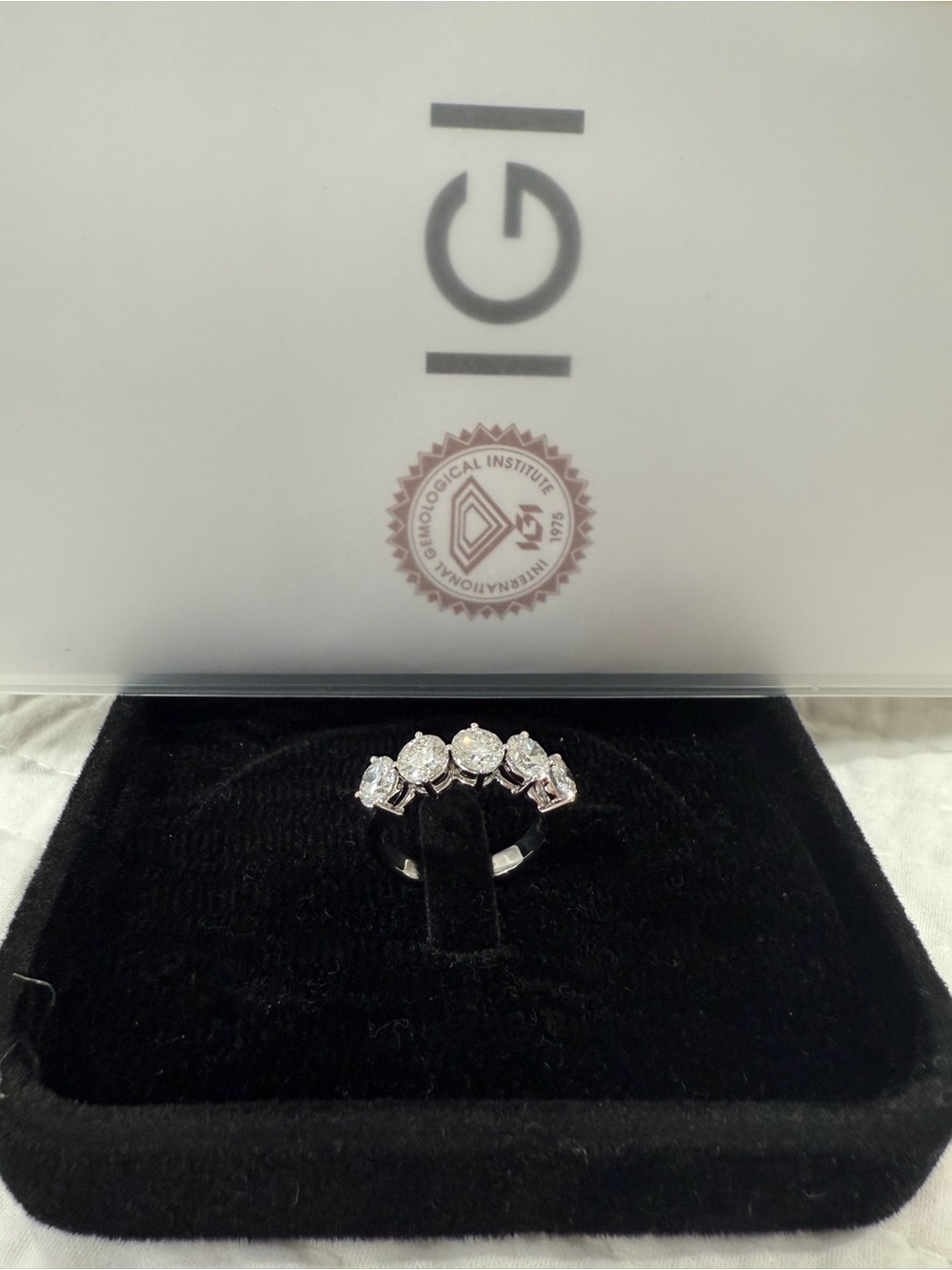 Five-Stone diamond ring in white gold